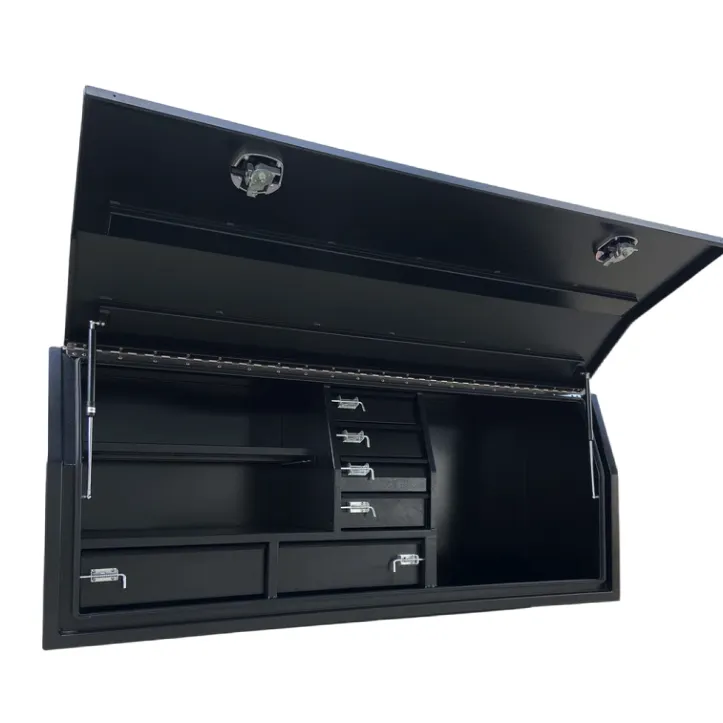 Boîte à outils à ouverture latérale en aluminium à plaque plate