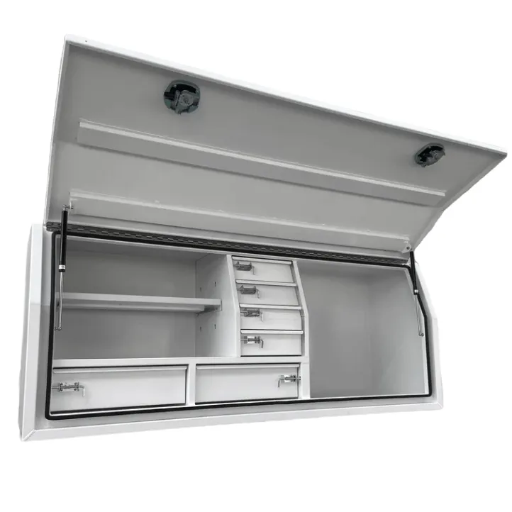 Boîte à outils à ouverture latérale en aluminium à plaque plate