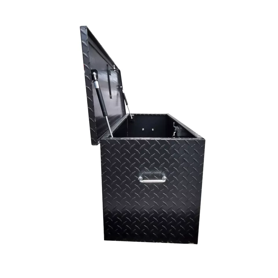 Boîtes à outils pour camions à ouverture supérieure avec pulvérisation électrique noire