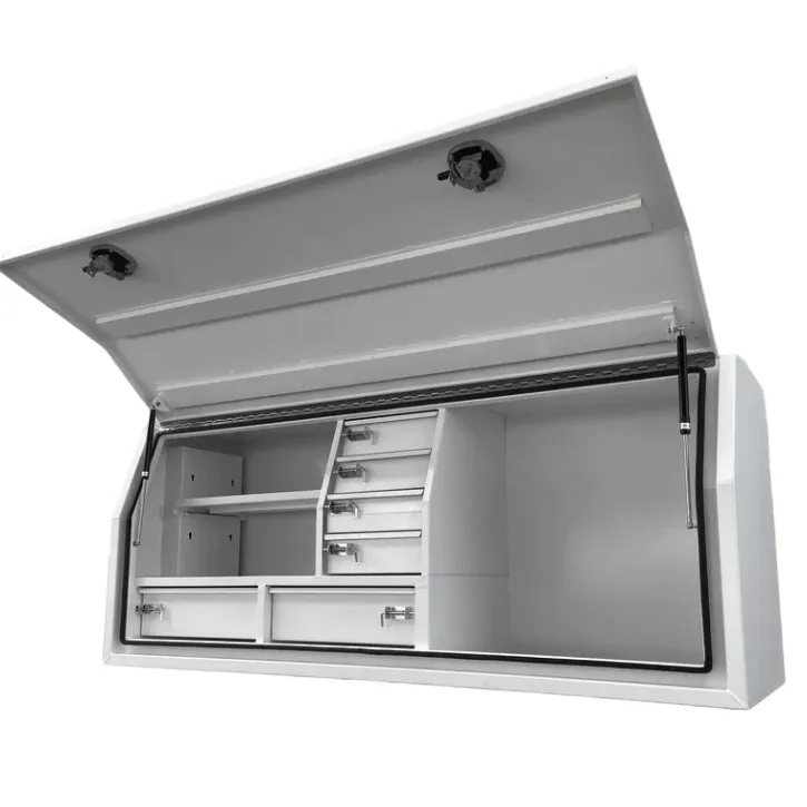 Boîte à outils à ouverture latérale en aluminium à plaque plate