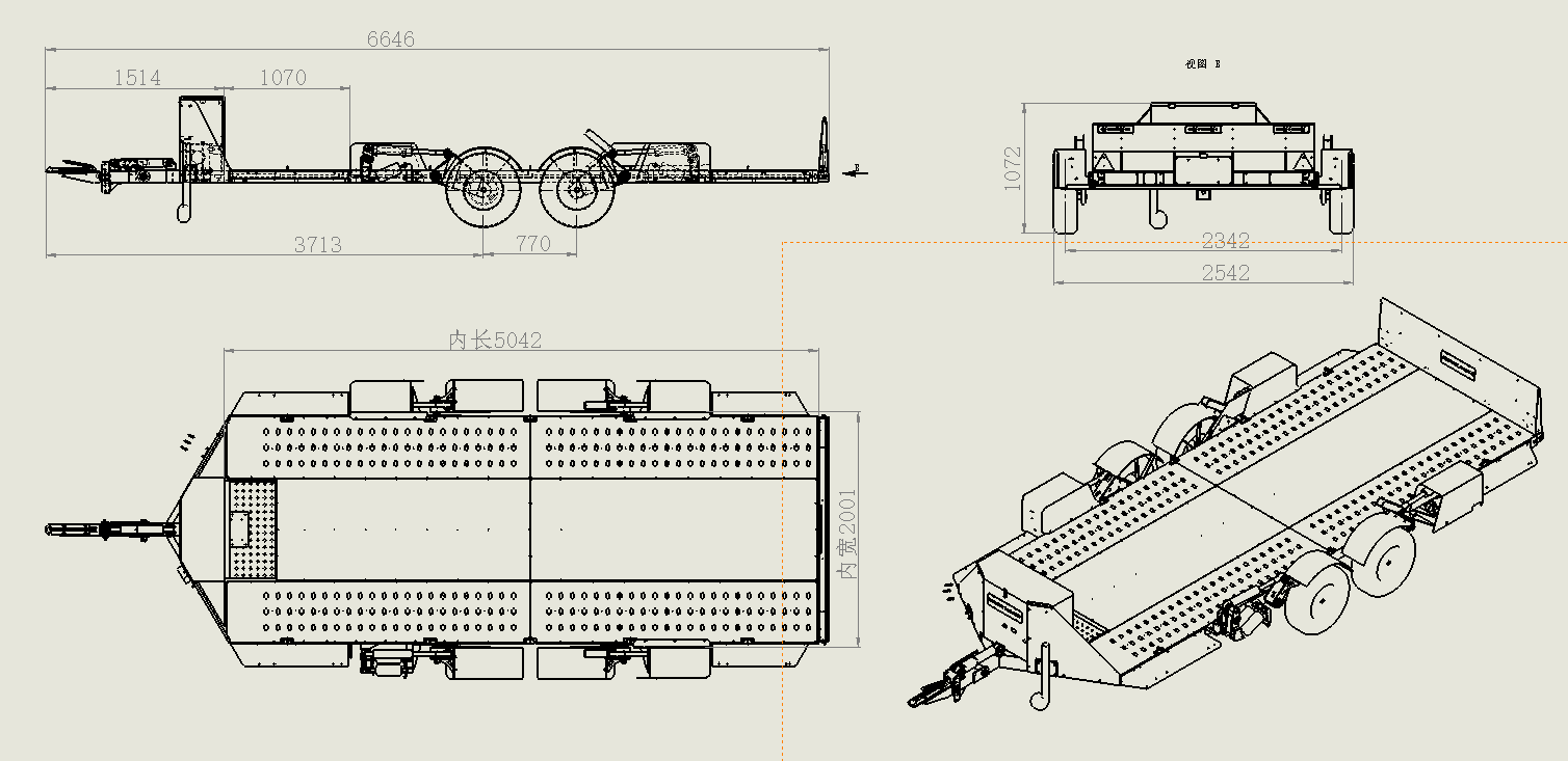 Remorque à pont rabattable Remorque à pont rabattable